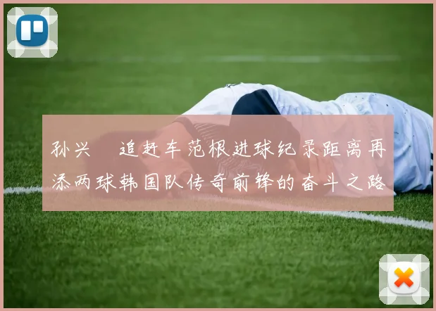 孙兴慜追赶车范根进球纪录距离再添两球韩国队传奇前锋的奋斗之路